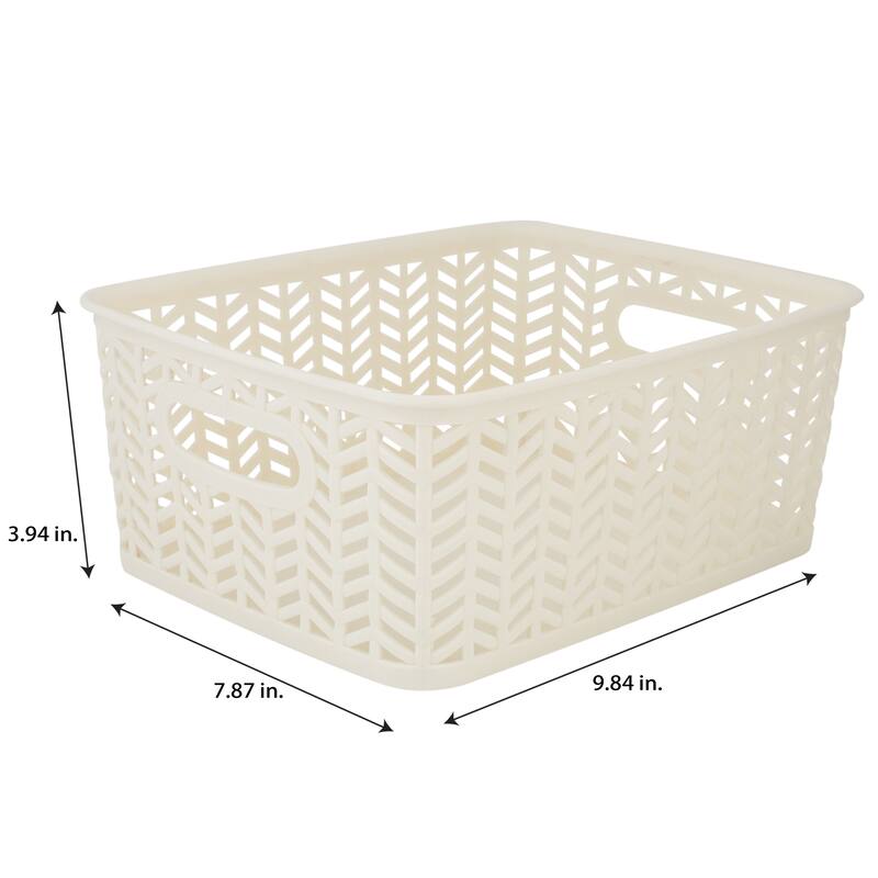 Simplify 3 Pack Small Herringbone Storage Basket
