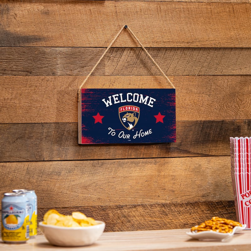 Florida Panthers Wooden Door Decor Wall Sign - Multi-Color - 6 x 11