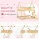 preview thumbnail 15 of 28, Costway Twin Over Queen Bunk Bed House Shaped Bed Frame with Climbing - See Details