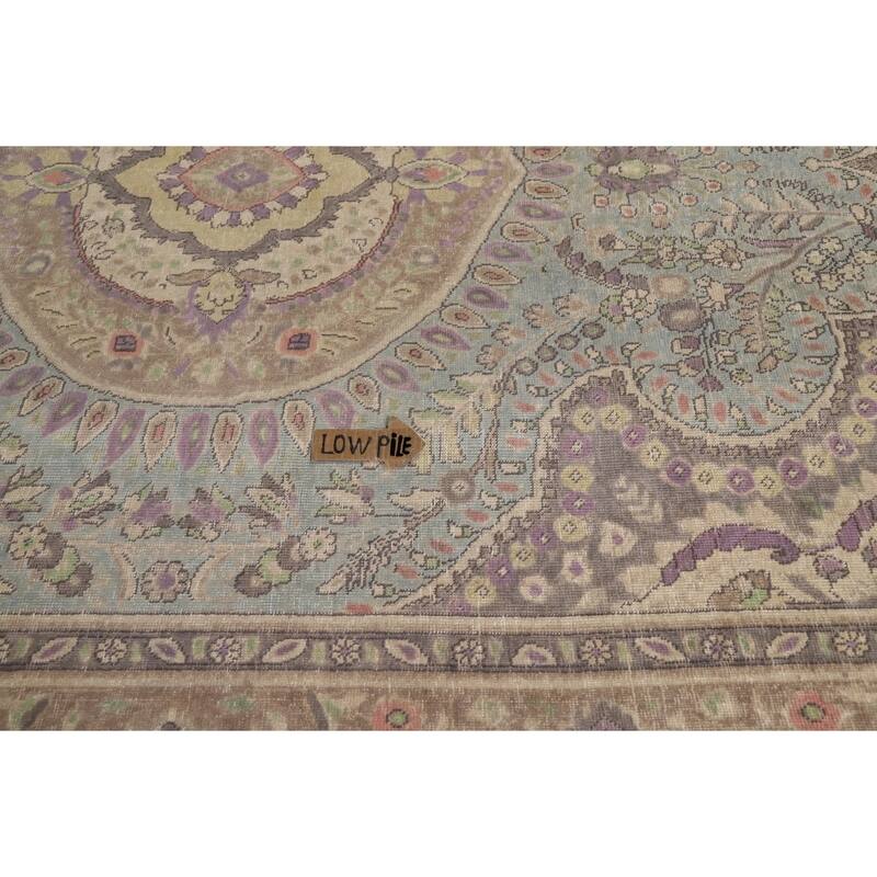 Traditional Blue Medallion Tabriz Persian Rug Hand-Knotted Wool Carpet - 8'2"x 11'0"
