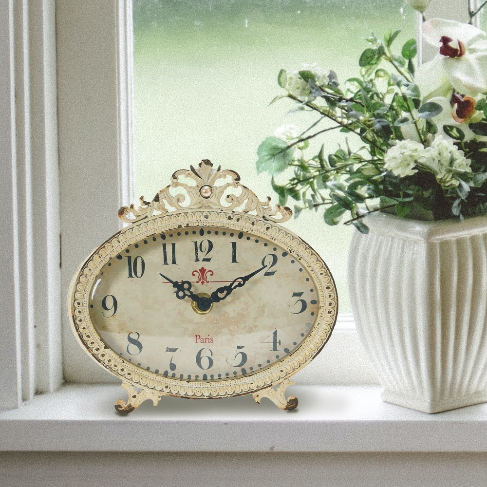 Decorative Pewter Mantel Clock