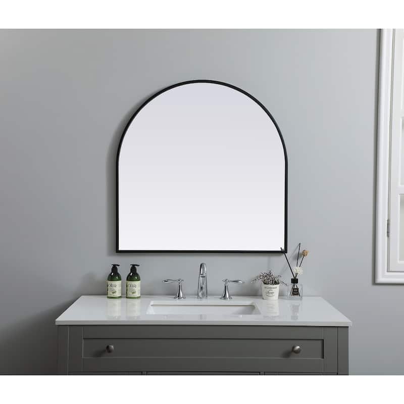 Indigo Home Metal Frame Arch Mirror 30x30 Inch