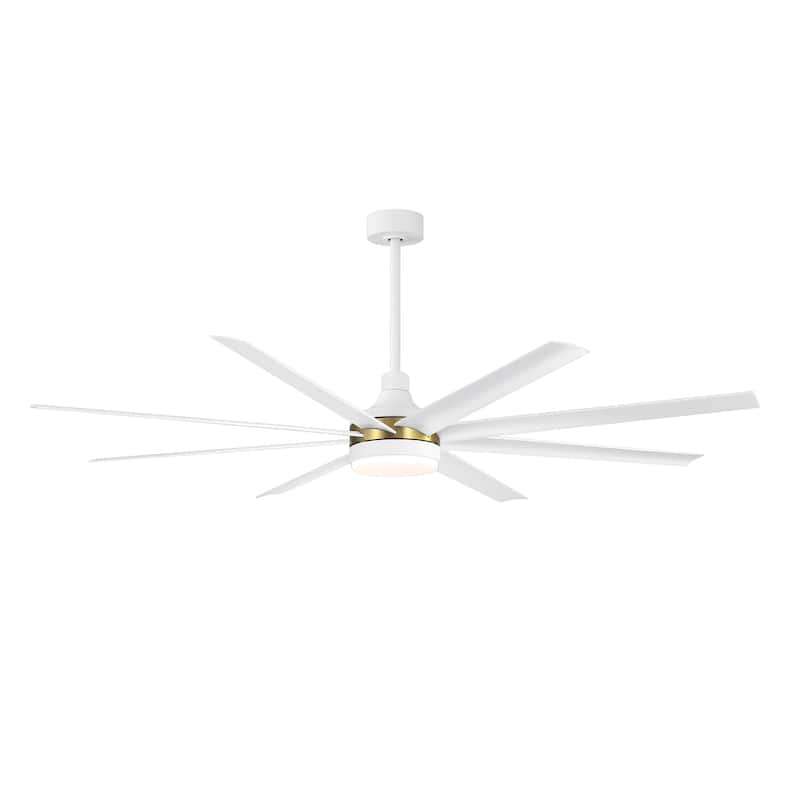 72-in Gold Large Indoor Ceiling Fan with Light Remote (8-Blade)
