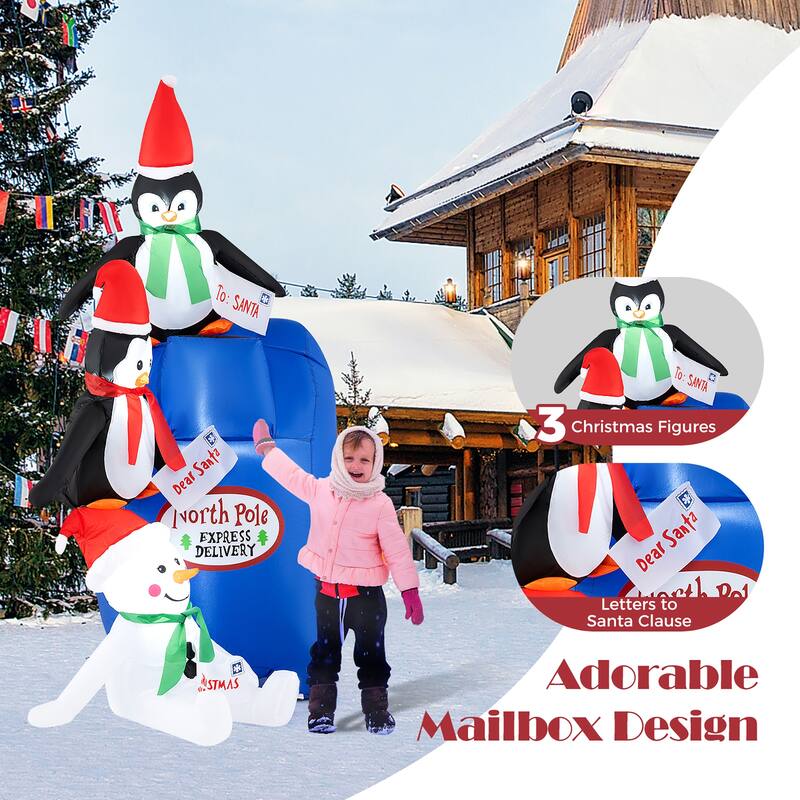 Gymax 6 Ft Christmas Blow up Pre-Lit Letters to Santa Mailbox w/ - See Details