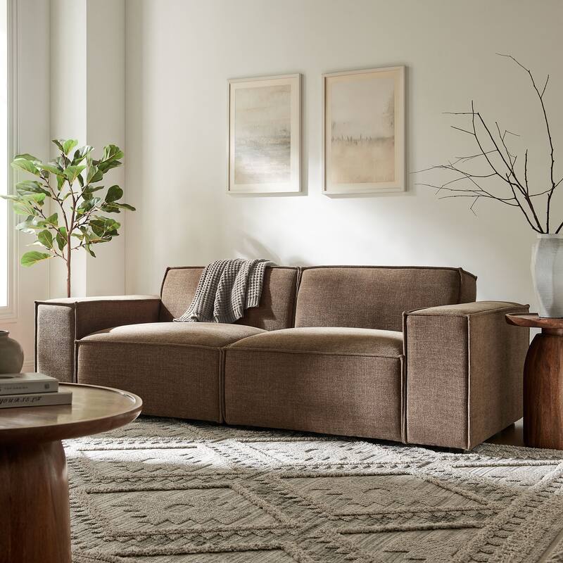 Restore 2-Piece Performance Fabric Upholstered Modular Loveseat - Mocha