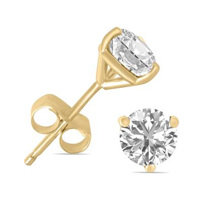 Marquee 1/4 Carat TW Lab Grown Diamond Martini Set Round Earrings in 14K Yellow Gold
