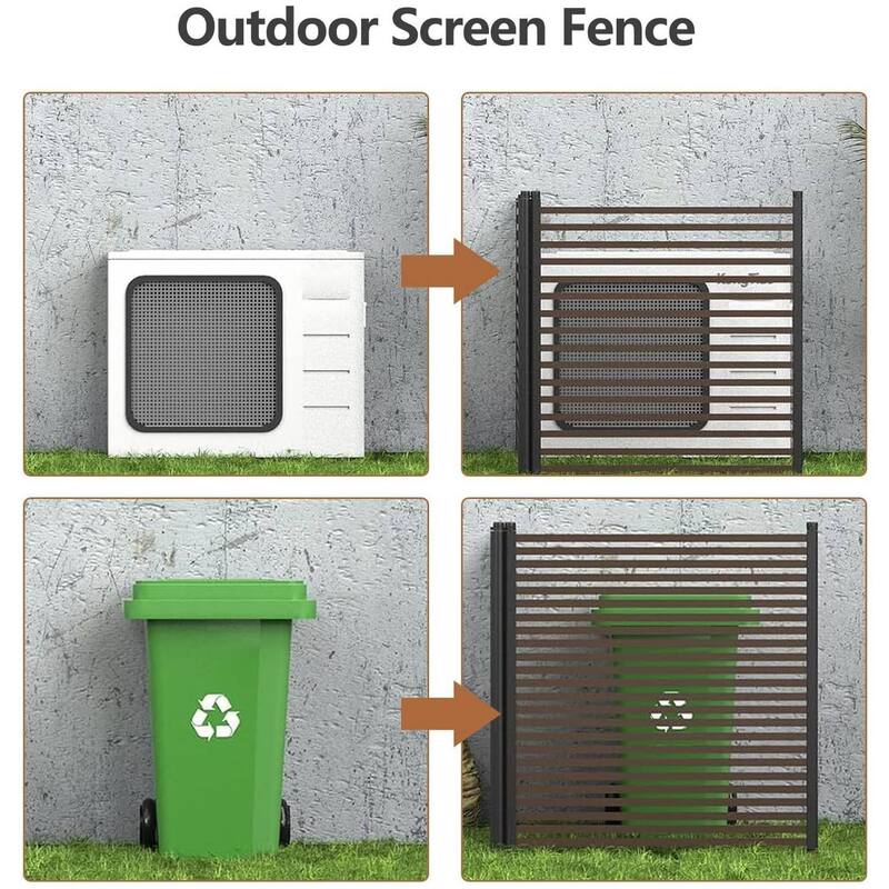 2-Panel 47x35 Inch Privacy Screen Outdoor Garden Fence, Landscape Edging for Flower Beds, Patio