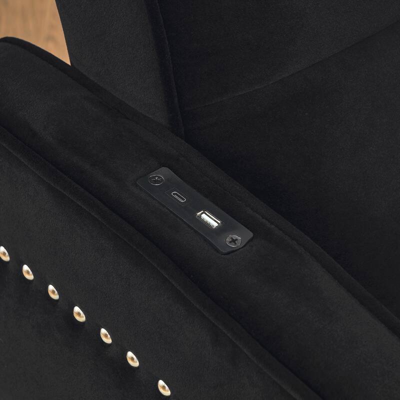 Loveseats Sofa Bed with Pull-out Bed,Adjsutable Back and Two Arm Pocket