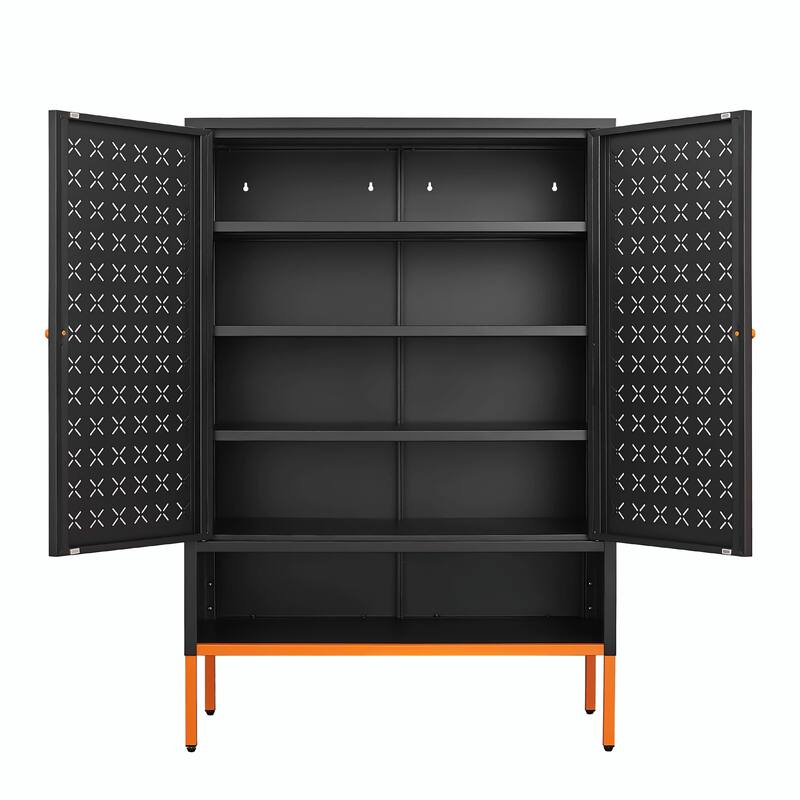 Adjustable Shoe Cabinet with Butterfly Doors - Space-Saving Design