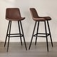 preview thumbnail 73 of 103, LUE BONA Modern Industrial Counter Stools Faux Leather Upholstered Counter Height Bar tools with Back