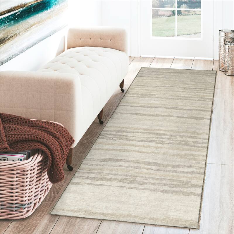 Indoor/ Outdoor Bravado Abstract Striped Baja Washable Area Rug - 2' x 7'6" - Baja