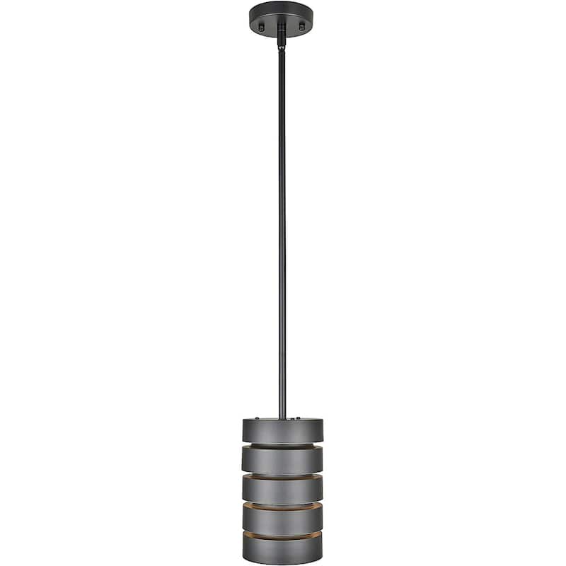 Modern pendant light cylinder mini hanging light with stem