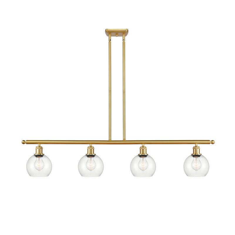 Innovations Lighting 516-4I-9-48 Athens Linear Athens 4 Light 48" Wide - Satin Gold / Clear