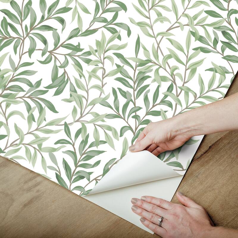 NuWallpaper Herb Green Terrace Vines Peel and Stick Wallpaper