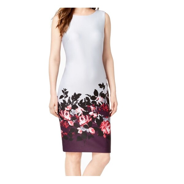 calvin klein purple floral dress
