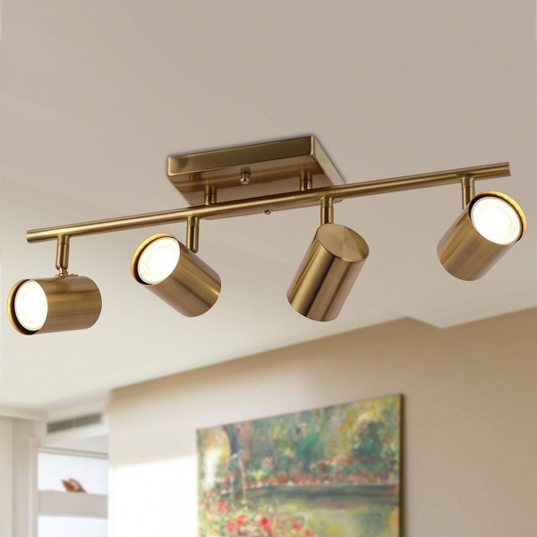 Modern 4 Light Track Lighting Adjustable Head Spotlight Flush Mount Ceiling Light On Sale Bed Bath Beyond 35753634