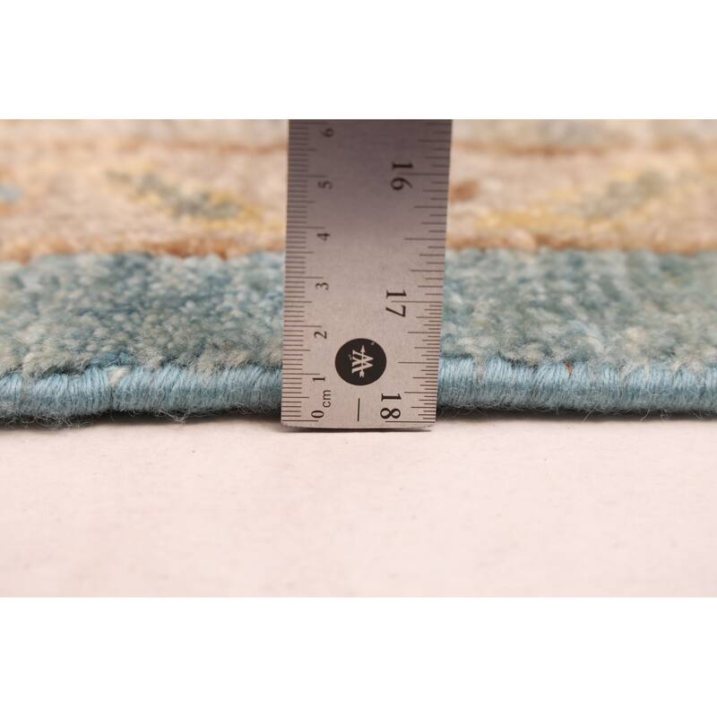 ECARPETGALLERY Hand-knotted Modern Oushak Sky Blue Wool Rug - 9'1 x 12'3