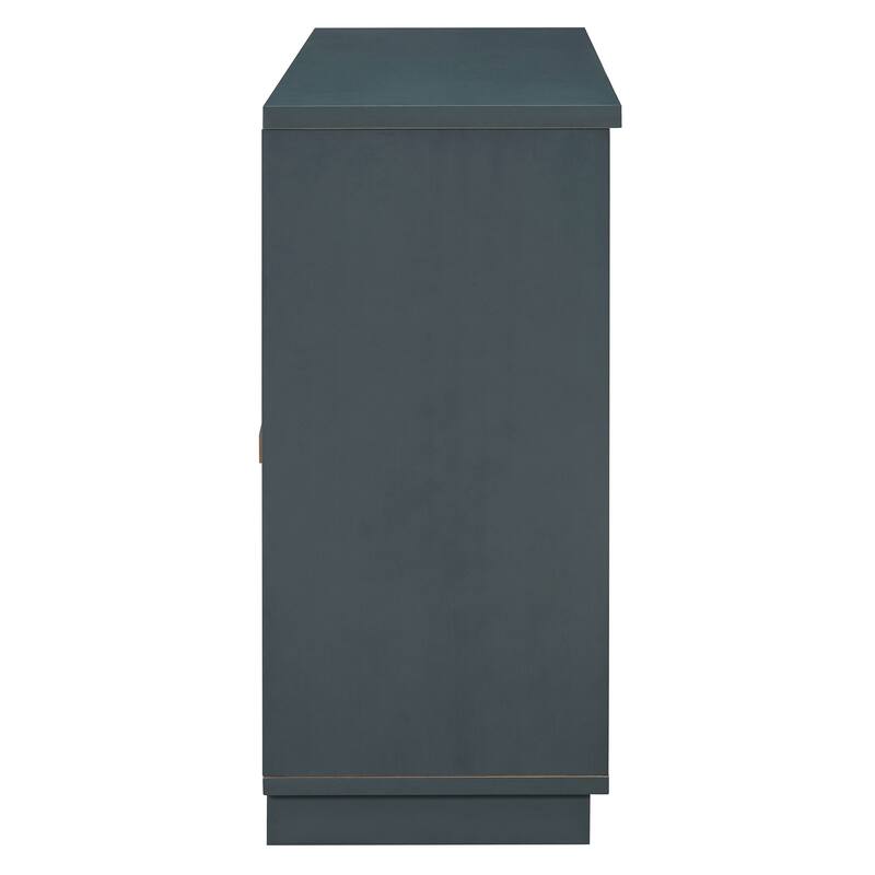 4-Door Large Storage Buffet Cabinet with Glass Doors