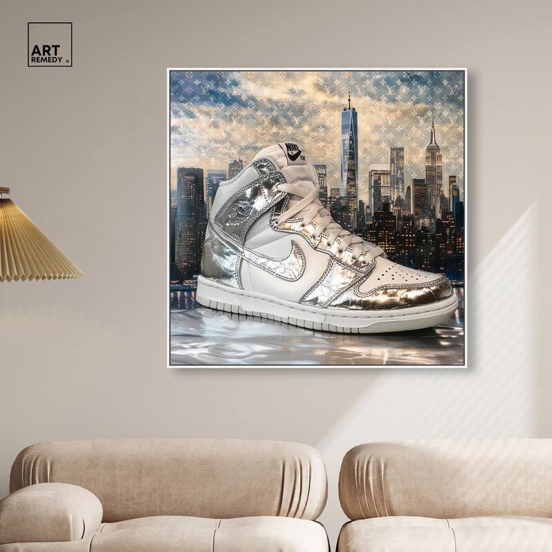 NYC Metallic Sneaker Canvas by Art Remedy