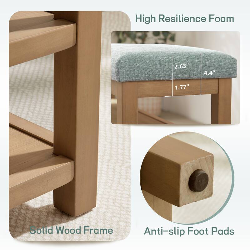 HUIMO Multi-Functional Modern Entryway Double Layer Shoe Bench 39 inch