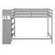 preview thumbnail 28 of 30, Full Size Loft Bed with Built-in Storage Wardrobe and Staircase, Space-Saving