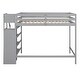 preview thumbnail 12 of 30, Full Size Pine Loft Bed with Storage Wardrobe & Multi-Functional Staircase (350lb Capacity)