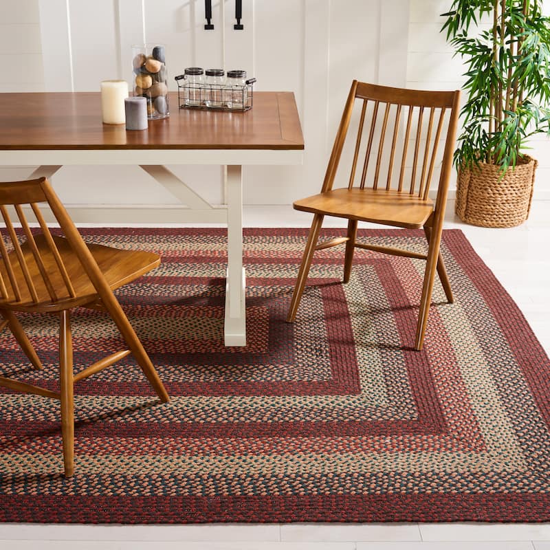 SAFAVIEH Handmade Braided Sylvianne Cotton Rug - 3' x 5' - Brown/Rust