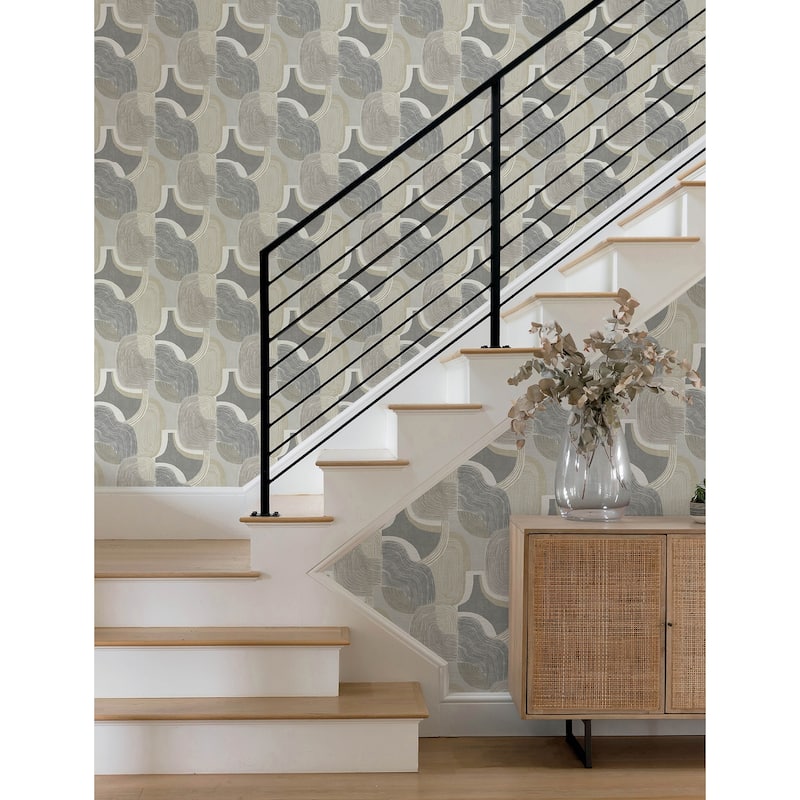 A-Street Prints Hollace Slate Geometric Wallpaper