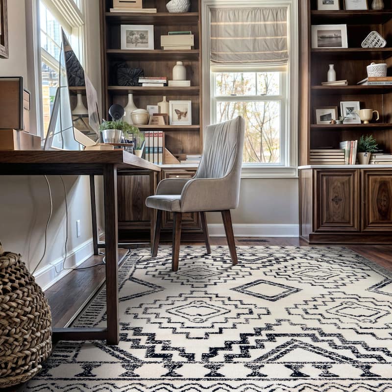 Transitional Bohemian Area Rug, Pet Friendly for Bedroom & Living Room