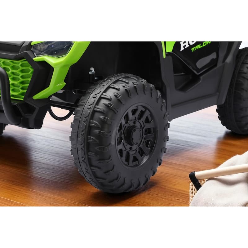 12V Kids Electric Ride On UTV Car with Remote Control, Battery Powered Toy Vehicle with Seat Belt & LED Lights, Ages 3-6