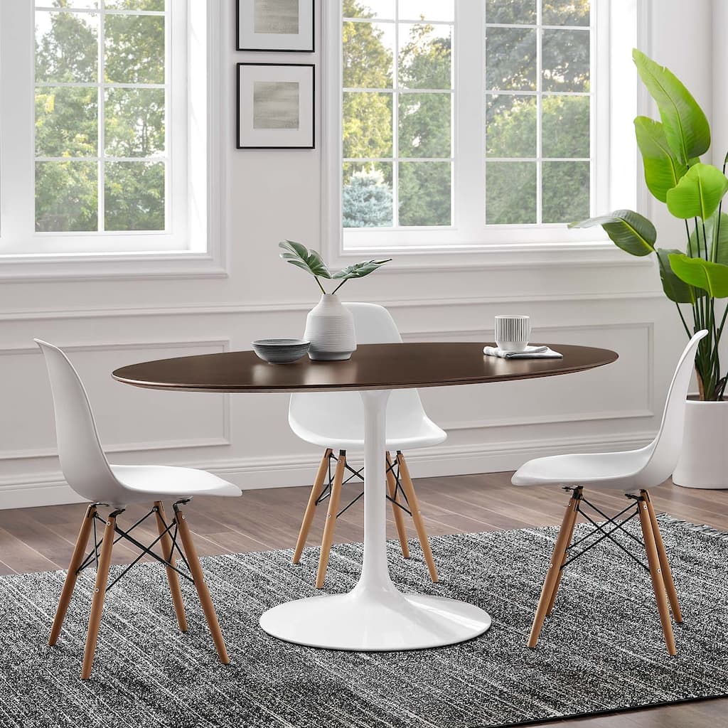 Lippa 60" Oval Cherry Walnut Wood Grain Dining Table