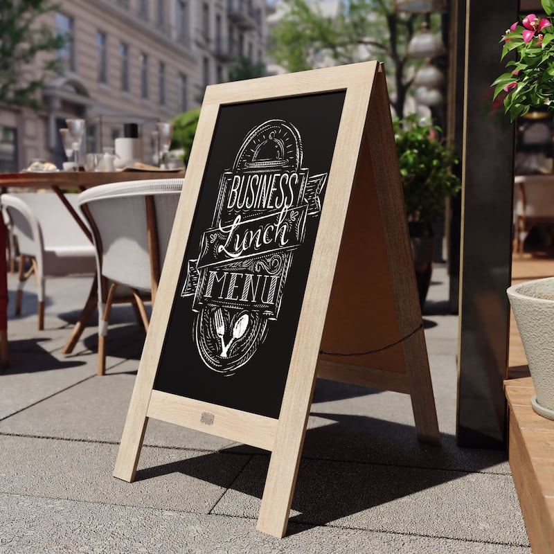 Wood A-Frame Magnetic Chalkboard Set-Markers, Stencils, and Magnets