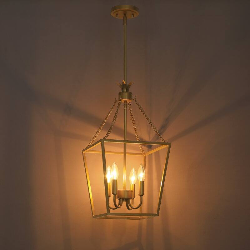 Acroma - 4 Light Dimmable Lantern Geometric Chandelier - N/A