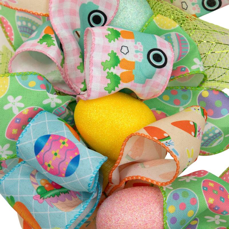 Pastel Easter Egg and Ribbons Wreath - 22"
