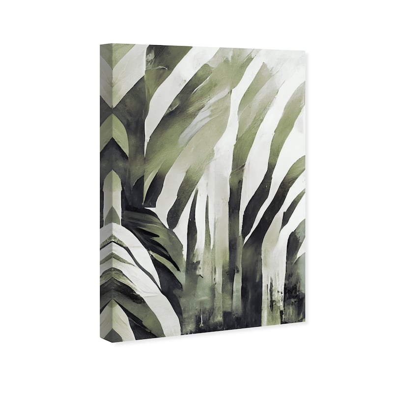 Wynwood Studio Canvas Abstract Jungle Fern Fade Green and Army Green Modern & Contemporary Wall Art Canvas Print