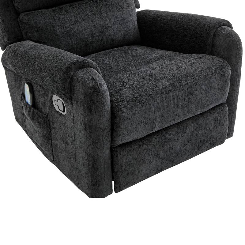 Christopher Knight Home - Solara Upholstered Swivel Rocker Recliner Chair with Massage and Side Storage Pocket