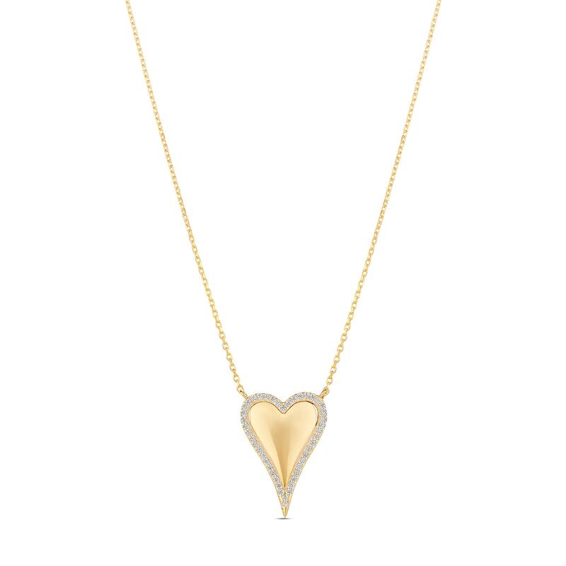 SHYMI Pave Outline Heart Necklace - Gold