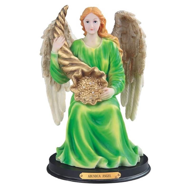 Q-Max 12"H Abundia Angel Statue Angel of Abundance Holy Figurine Religious Decoration