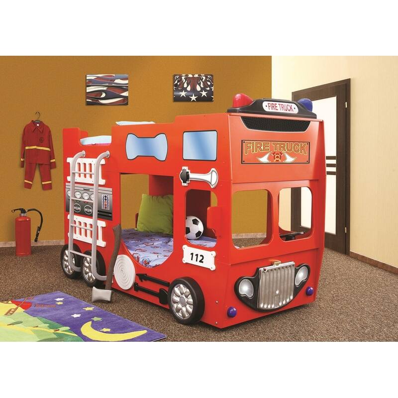 FIRE TRUCK Toddler Bunk Bed