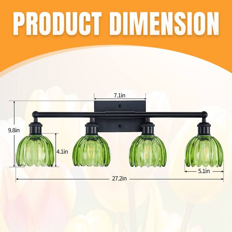 Modern Vintage Bathroom Vanity Light - Patterned Glass Shade E26 Bulb Base