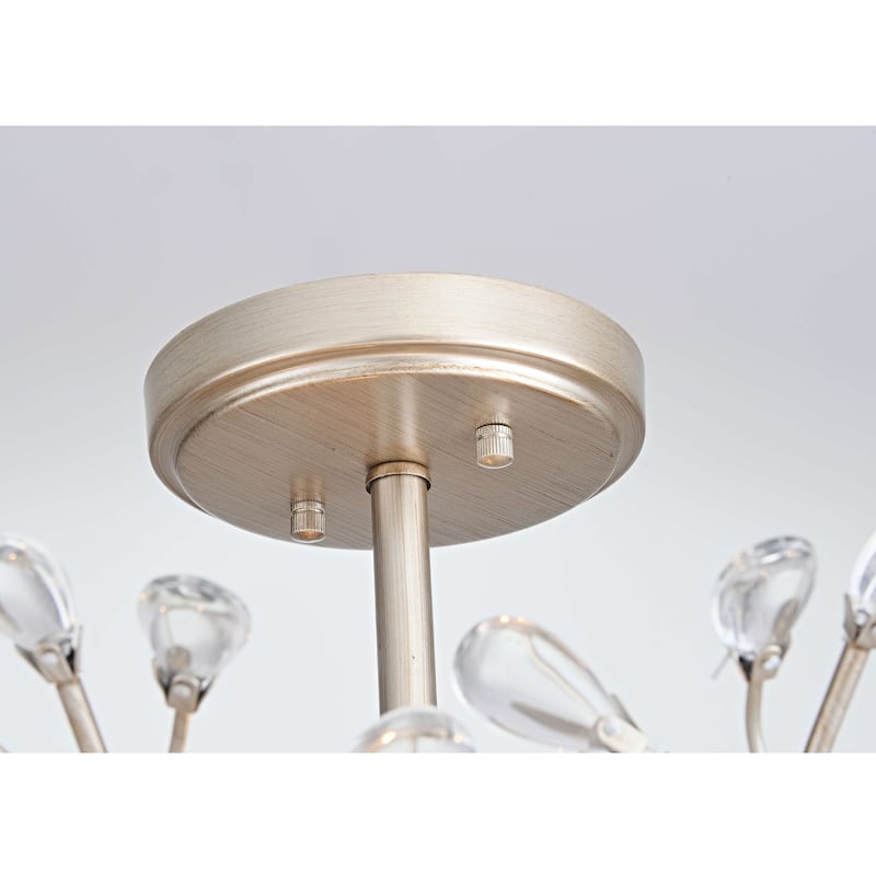 Flavia 4-light Crystal Beaded 9-Branch Semi-Flush Mount - 18 inches in diameter x 12 inches H