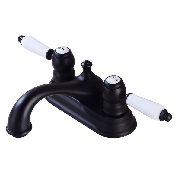 4 Center Set Bathroom Sink Faucet Classic Black