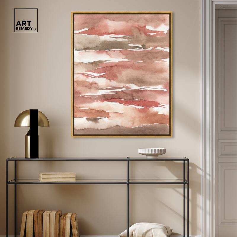 Art Remedy Tone Tinted Powders Framed Boho Abstract 1 Piece Canvas Wall Art