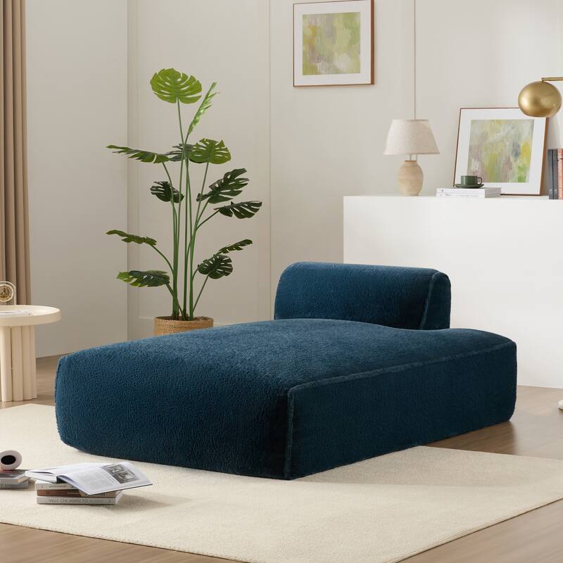 72" Oversized Dark Blue Modular Sofa Bed, Compressed, No Assembly