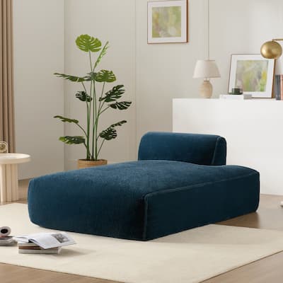 72" Oversized Dark Blue Modular Sofa Bed, Compressed, No Assembly