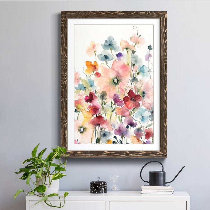 Poppies and Sweetpeas-Premium Framed Print - Ready to Hang