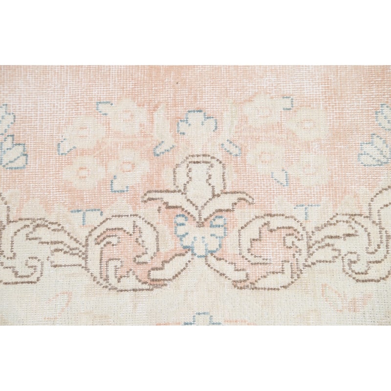 Muted Floral Kerman Persian Area Rug Wool Handmade Dining Room Carpet - 6'6" x 9'1"