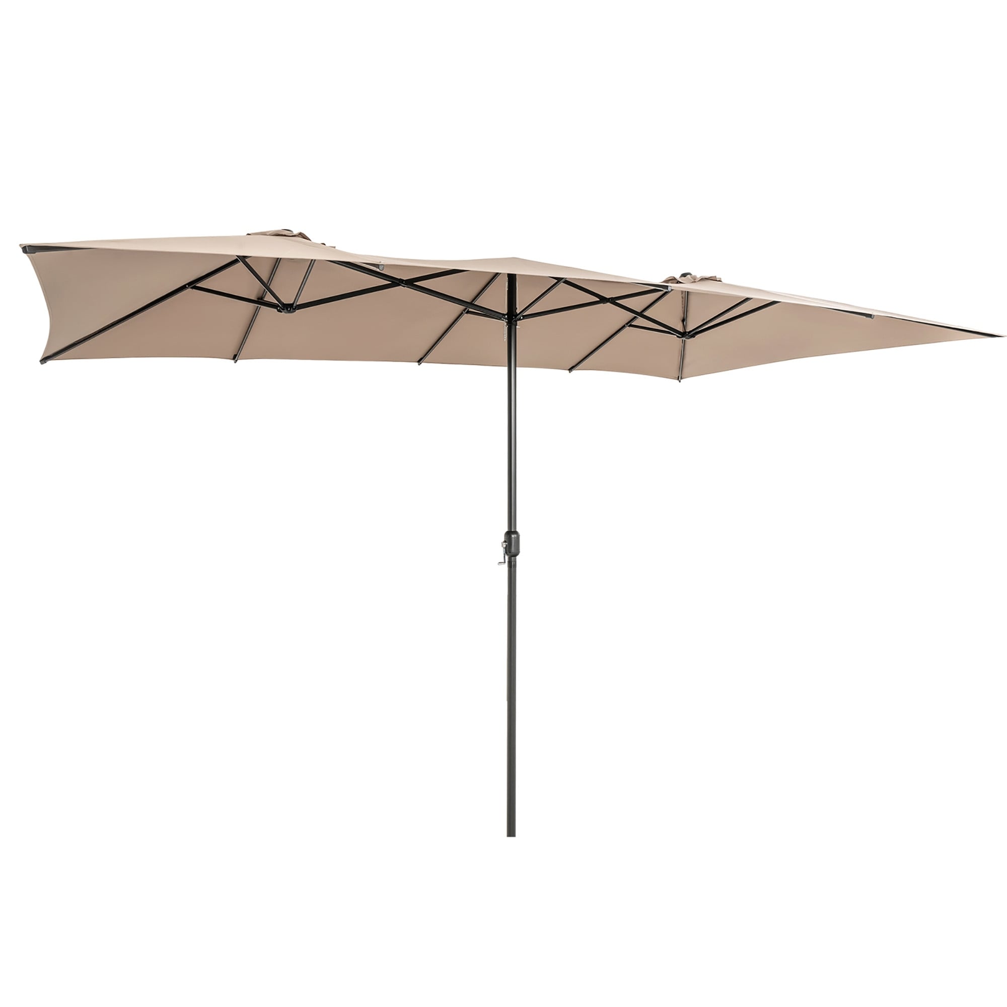 Costway 15FT Double-Sided Patio Market Umbrella Large Crank Handle - See Details