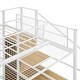 preview thumbnail 8 of 16, Twin over Full Metal Bunk Bed with Wire Shelving & Lateral Storage Ladder and Wardrobe, White