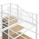 preview thumbnail 8 of 8, White Twin over Full Metal Bunk Bed with Wire Shelving and Storage Ladder